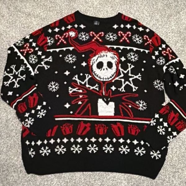 Disney The Nightmare Before Christmas Sweater Size 3XL Black Holiday