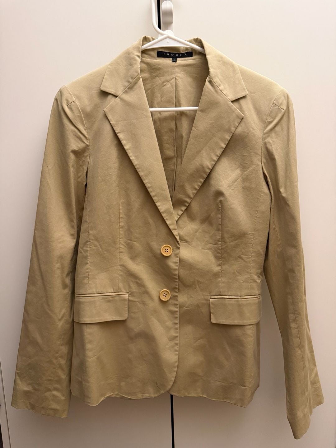 Theory Beige Cotton Blazer 2