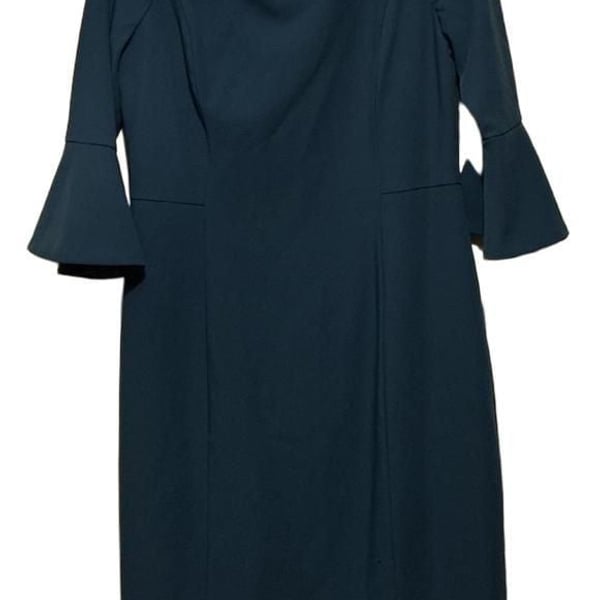 White House Black Market Body Perfecting Ruffle Sleeve Sheath Dress Size 8