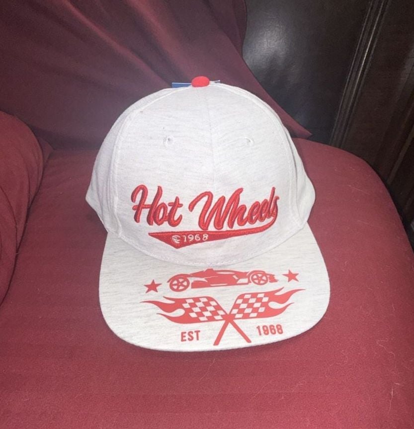 Hot Wheels Kids Hat OSFM Grey Snapback Racing Cap 2