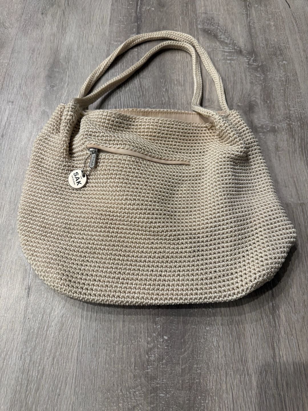 The Sak Crochet Hobo Bag Cream Shoulder Bag 2