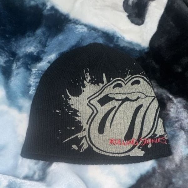 The Rolling Stones Beanie Cap Hat Black Logo