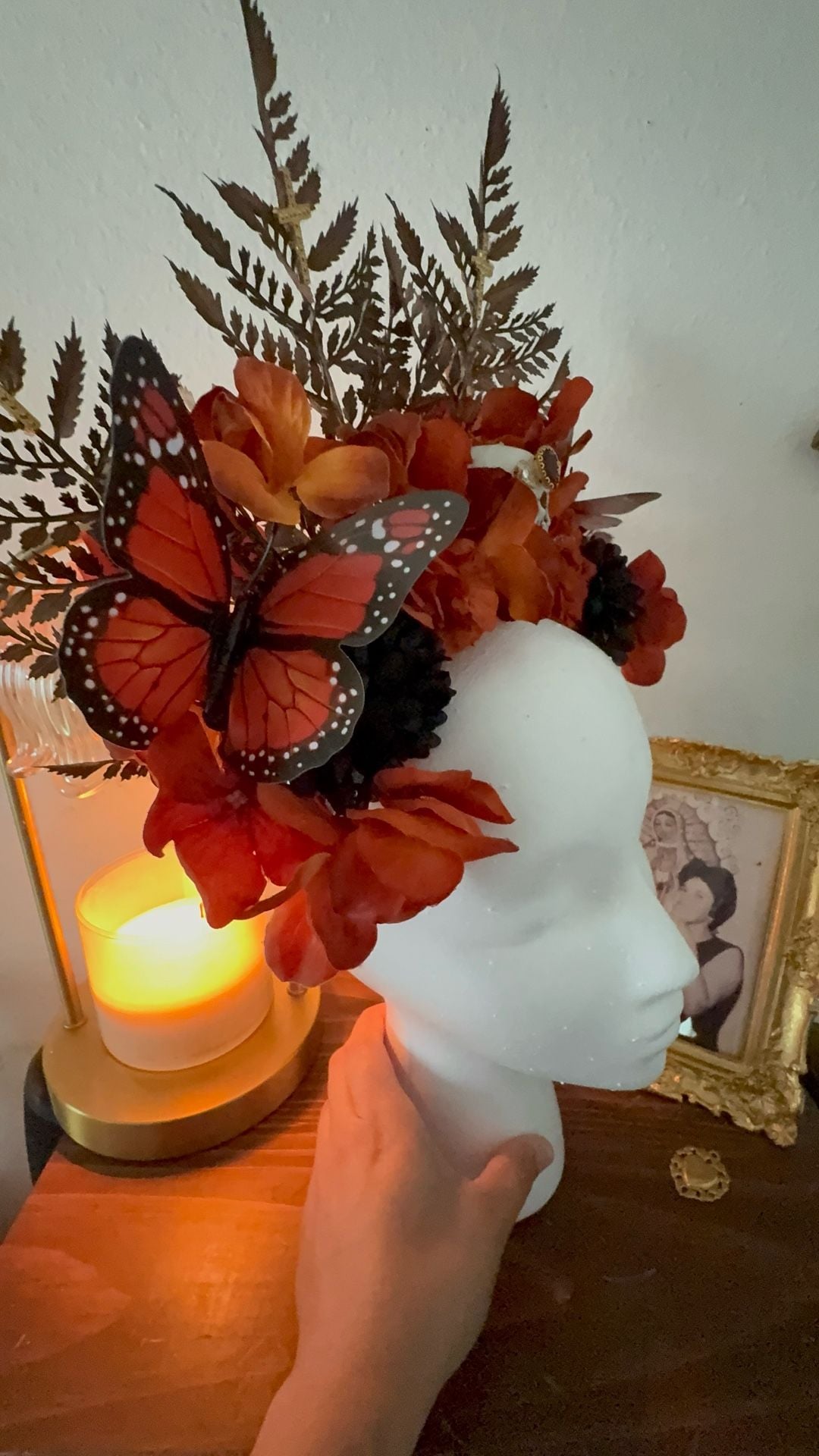 Alma Vintage Boutique Handcrafted Dia De Los Muertos Statement Headpiece 4