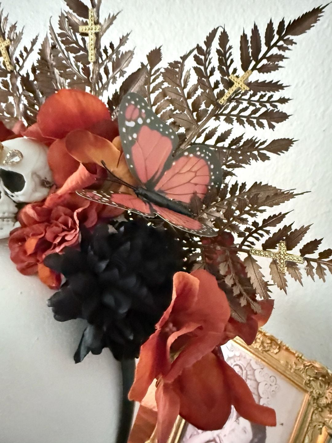Alma Vintage Boutique Handcrafted Dia De Los Muertos Statement Headpiece 5