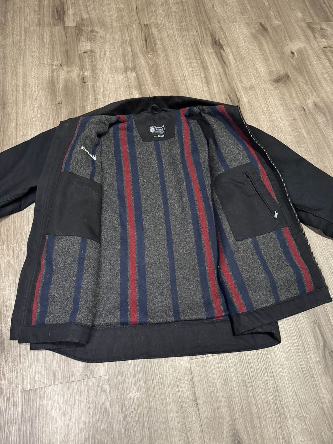 Carhartt Black Blanket Lined Detroit Jacket Size XL
 9