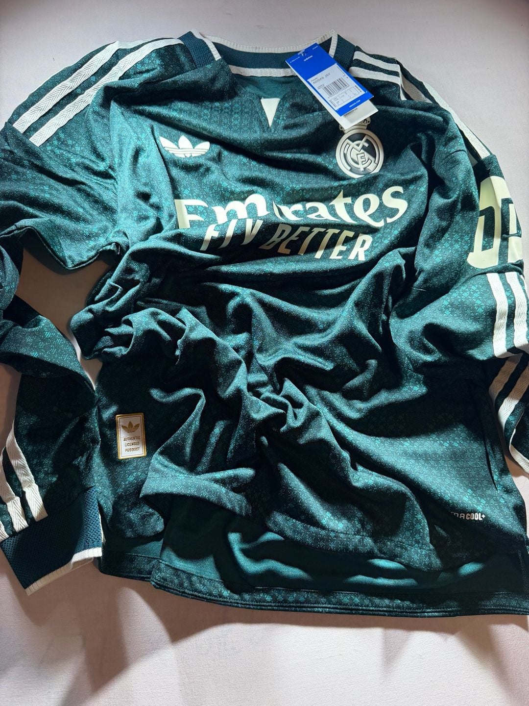Adidas Real Madrid Long Sleeve Away Jersey Green 9