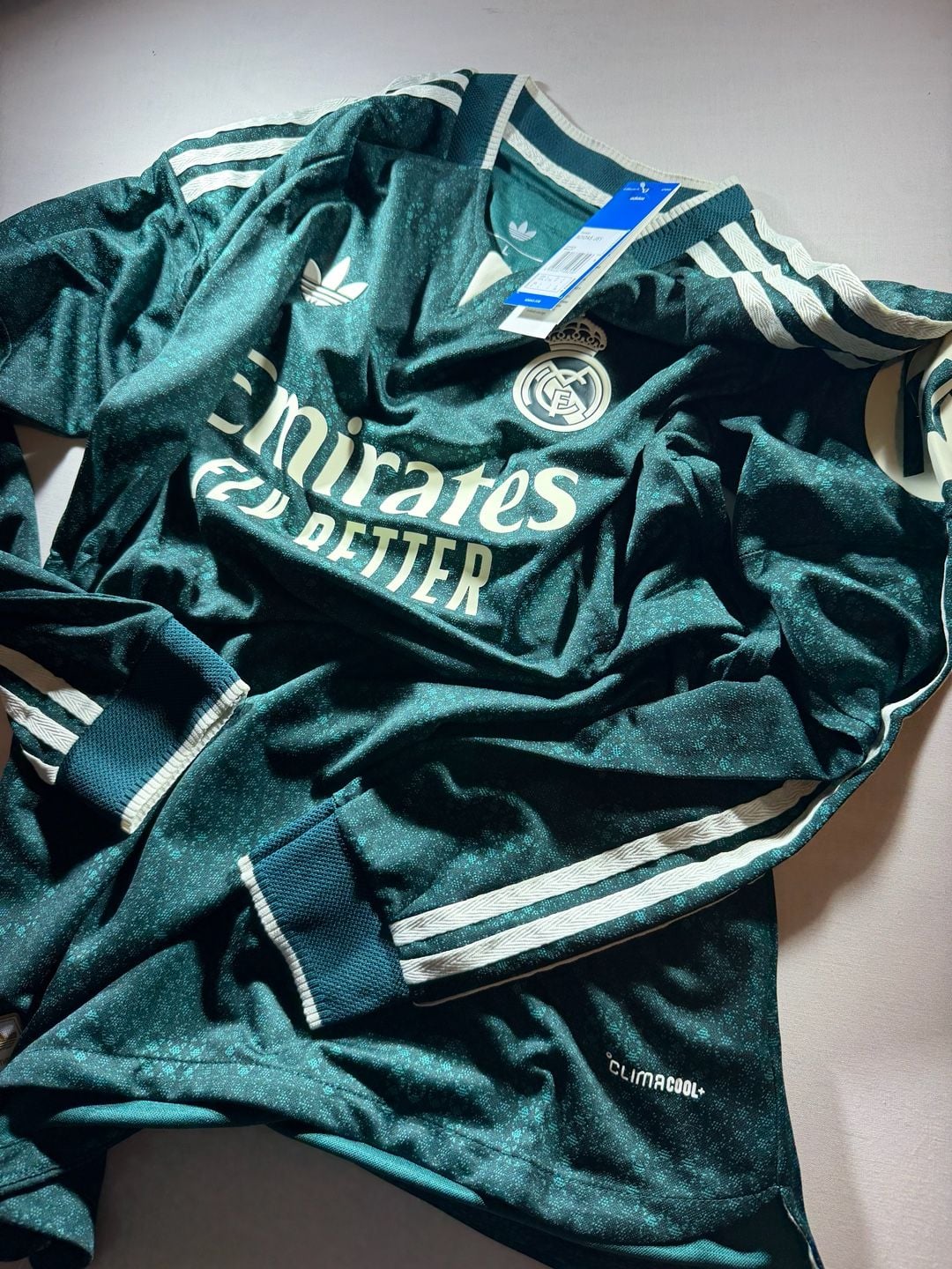 Adidas Real Madrid Long Sleeve Away Jersey Green 14