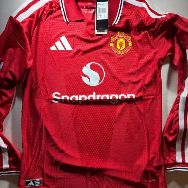Adidas Manchester United Long Sleeve Home Jersey Size M Red