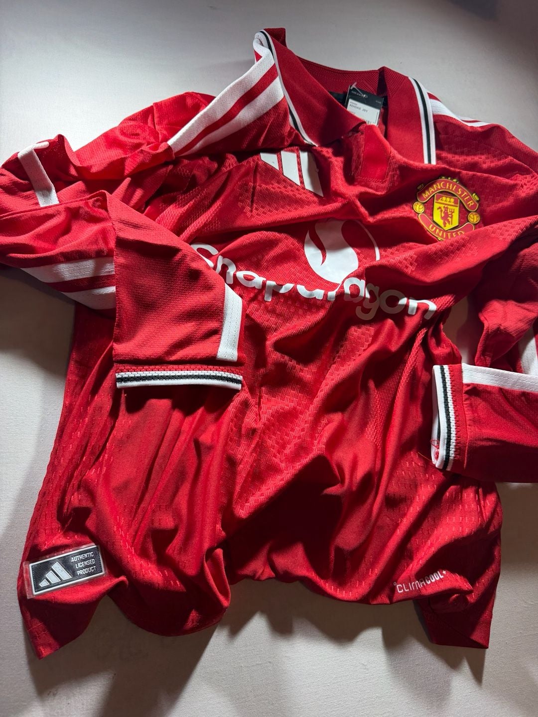Adidas Manchester United Long Sleeve Home Jersey Size M Red 12