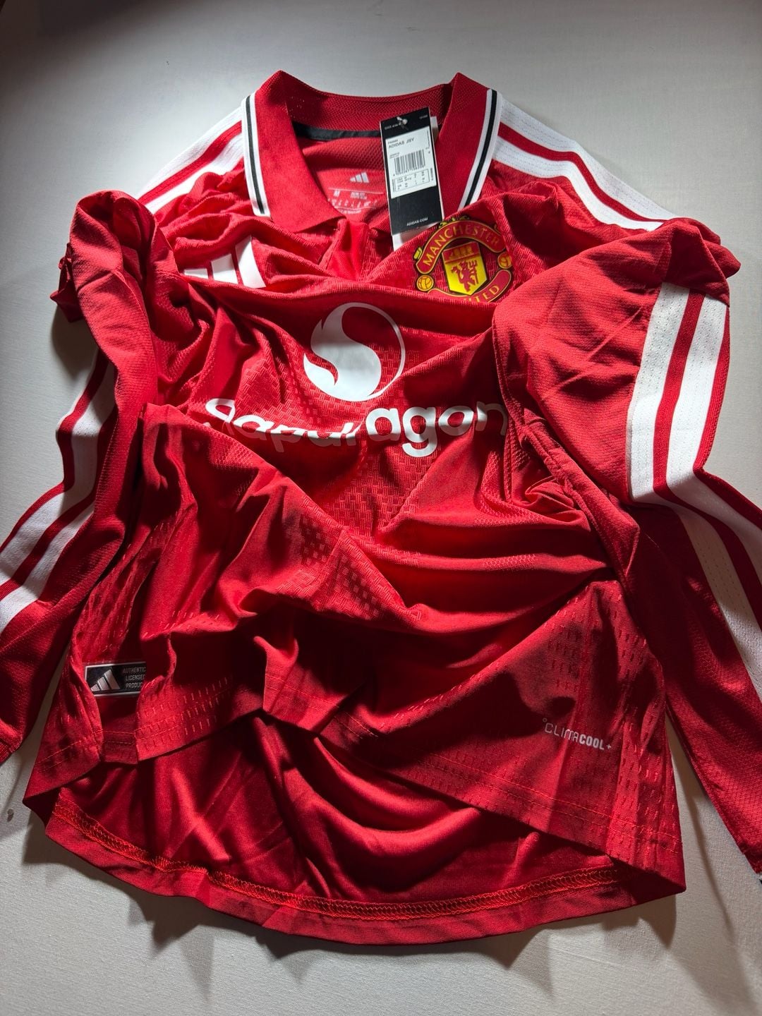 Adidas Manchester United Long Sleeve Home Jersey Size M Red 13
