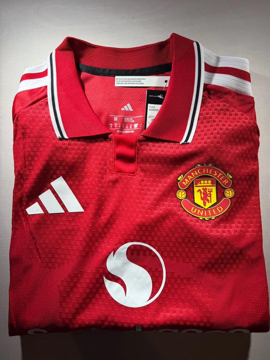 Adidas Manchester United Long Sleeve Home Jersey Size M Red 14