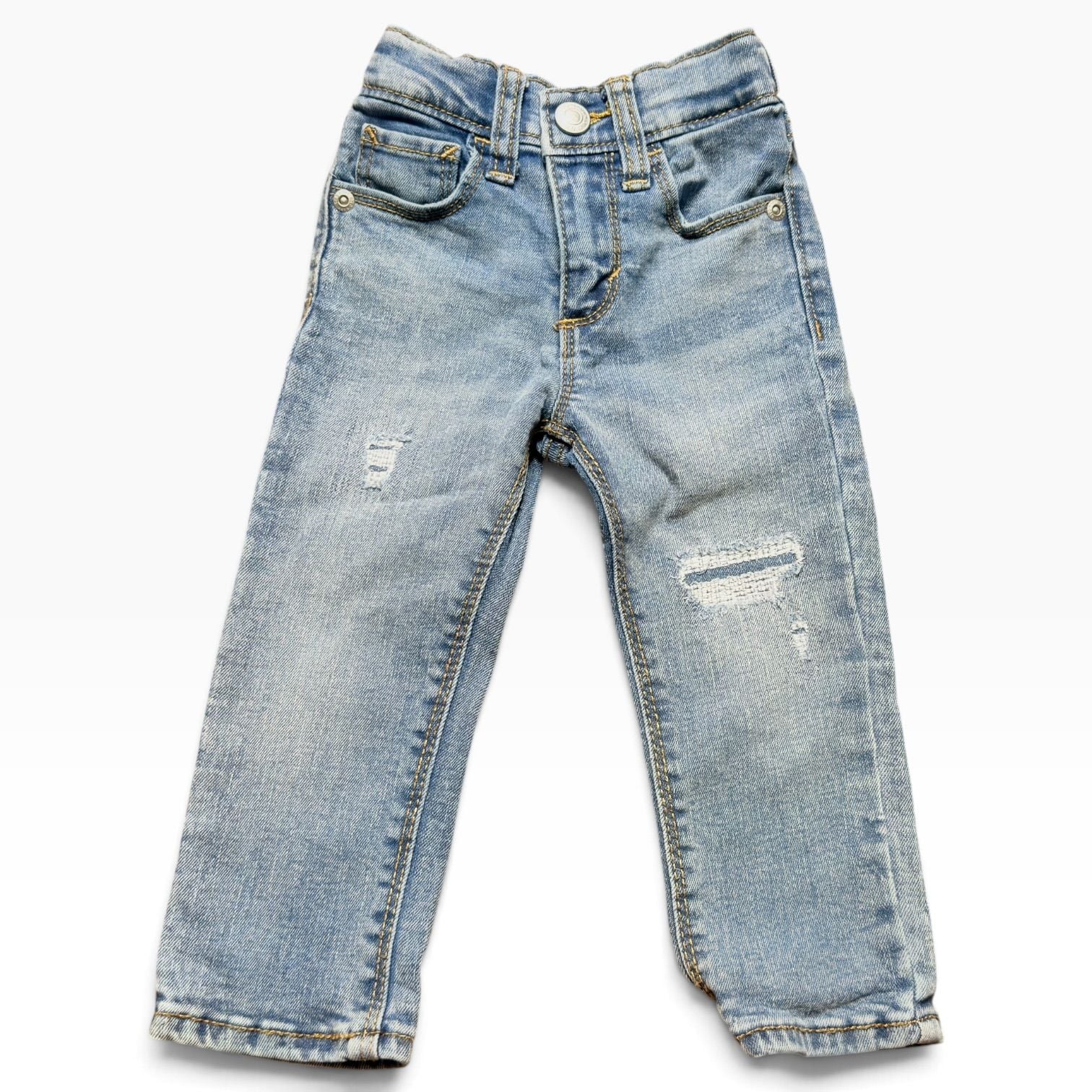 Old Navy Karate Skinny Jeans 18-24M Light Wash Distressed 360 Stretch NWOT 2