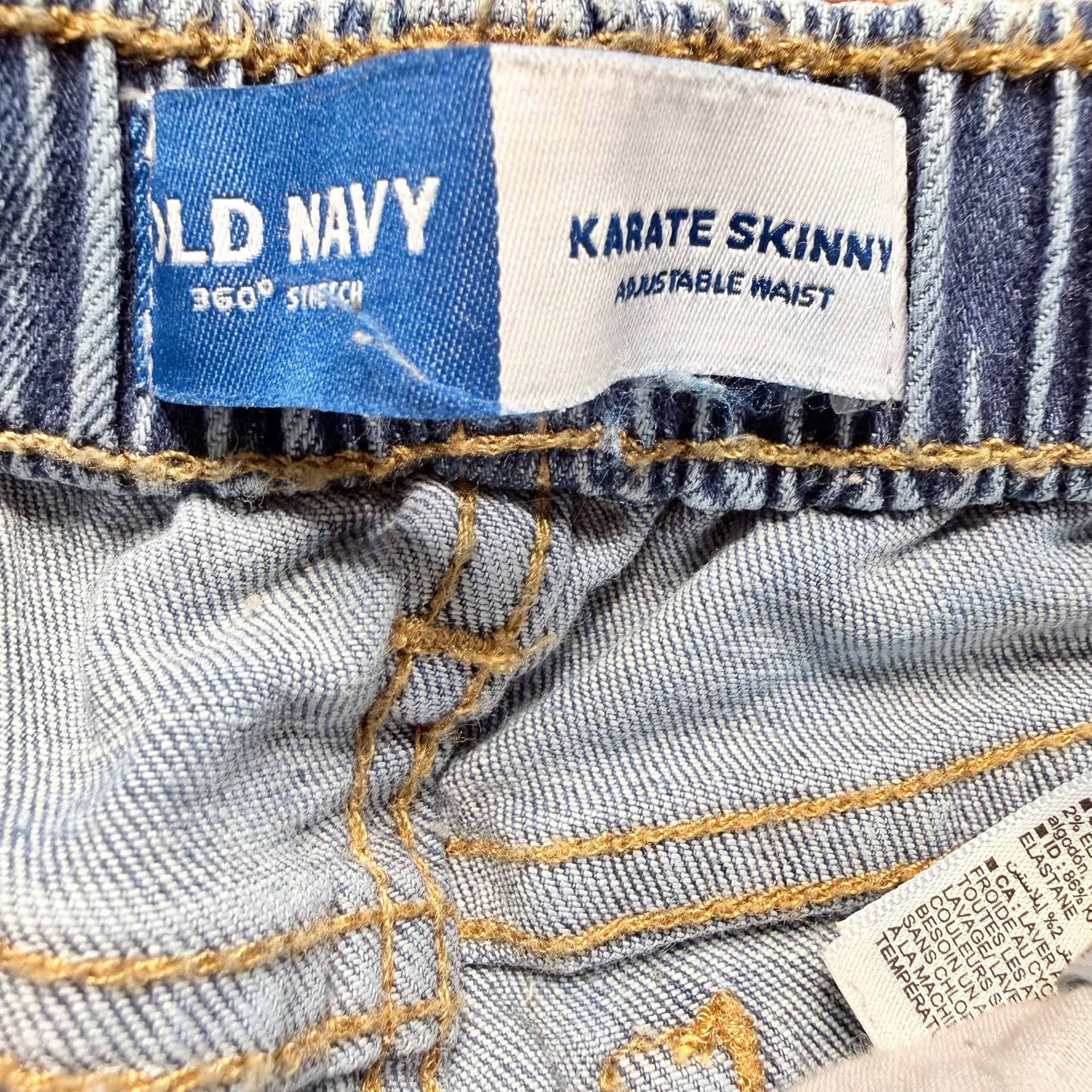 Old Navy Karate Skinny Jeans 18-24M Light Wash Distressed 360 Stretch NWOT 5