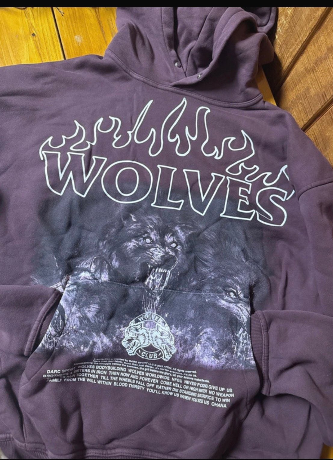 Darc Sport Wolves Hoodie Size M 2