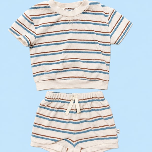 Little Planet by Carter's 2-Piece Terry Set Size 9m Striped