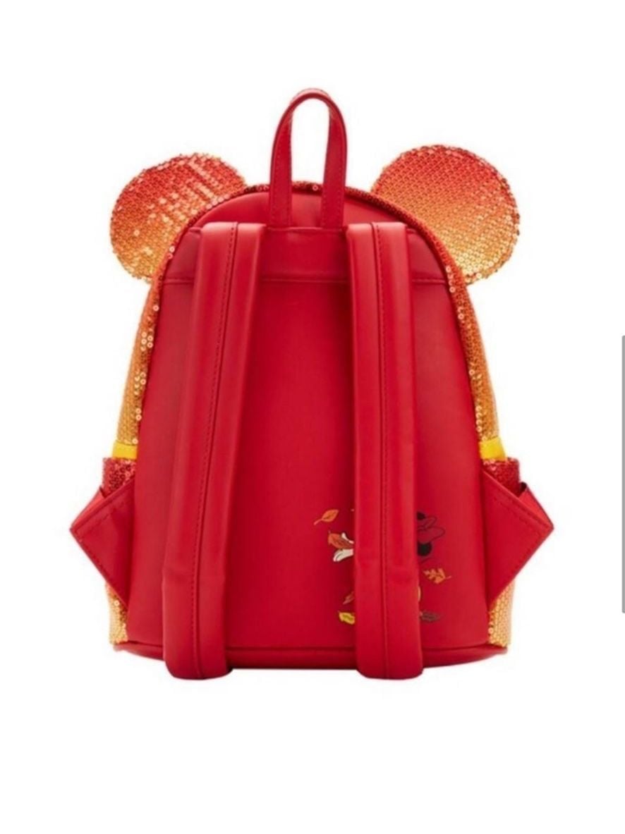 New Loungefly Disney Exclusive Fall Sequin Minnie Mouse Ombre Mini Backpack 4