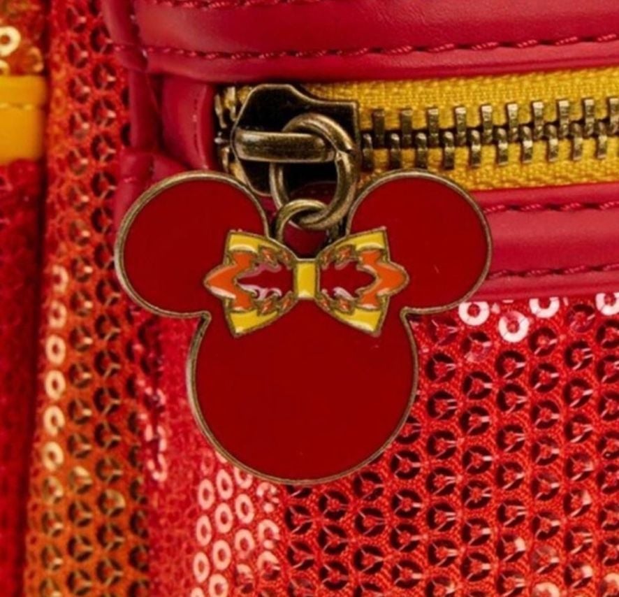 New Loungefly Disney Exclusive Fall Sequin Minnie Mouse Ombre Mini Backpack 5