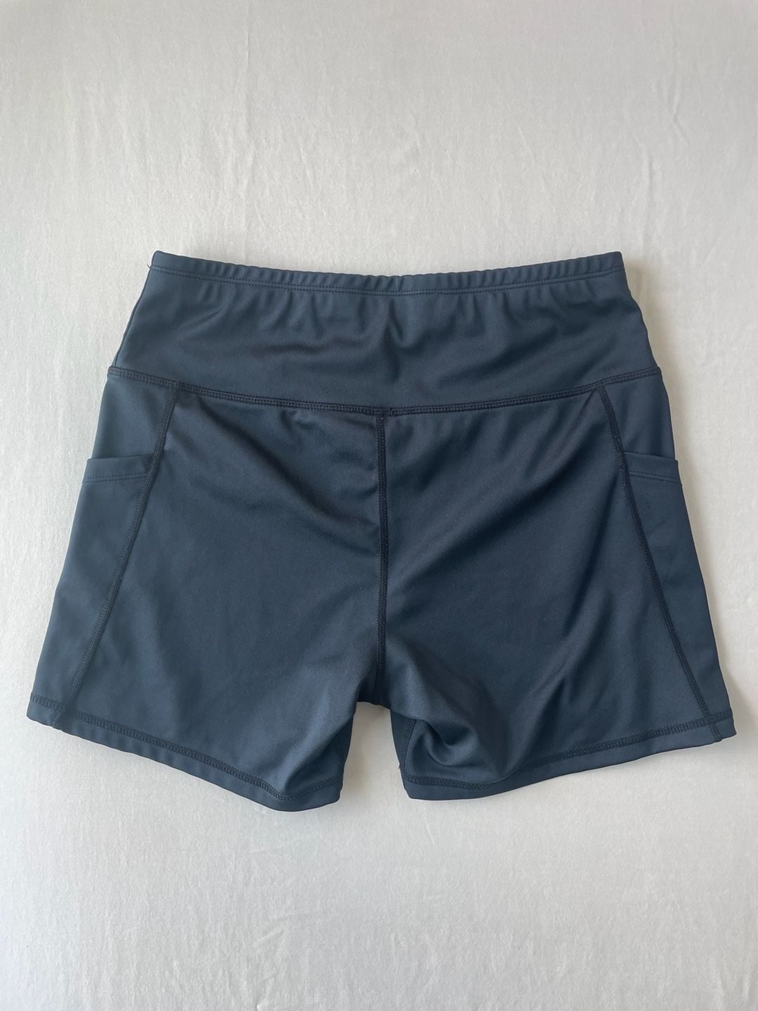 Sports Wear Black High Waist Athletic Shorts with Side Pockets Size L 7
