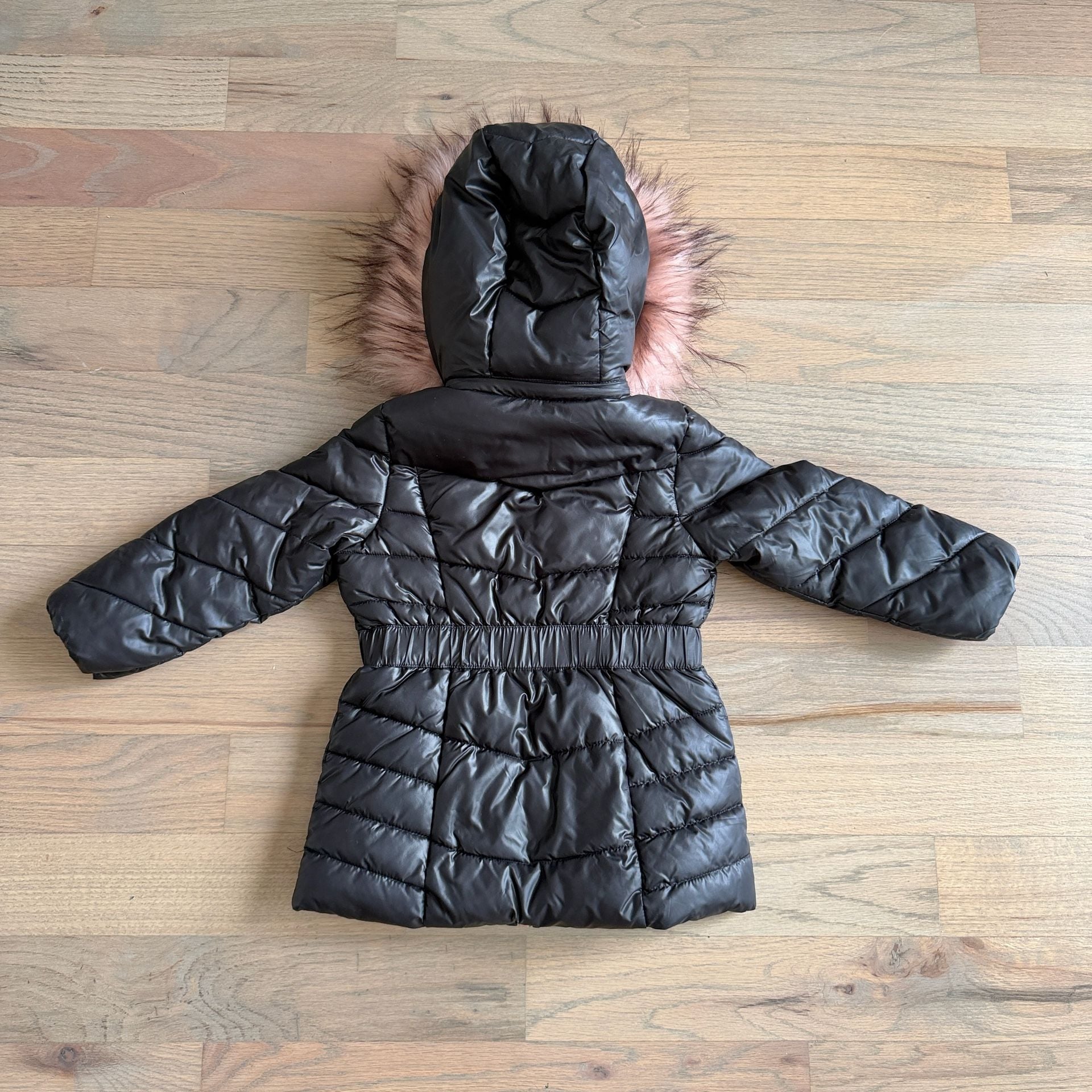 Michael Michael Kors Puffer Jacket Size 2T Black Faux Fur Hood 5