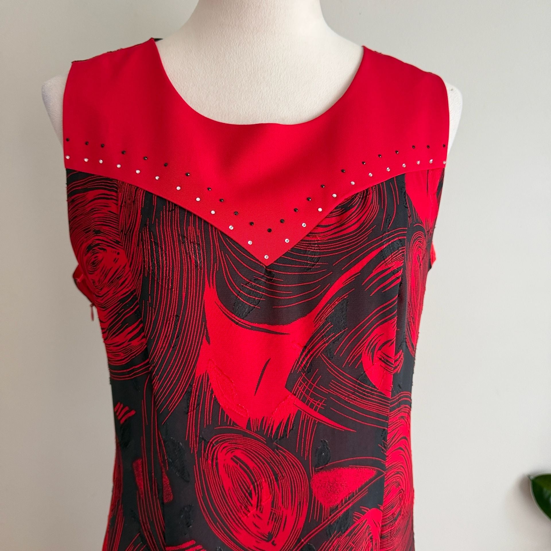 Vintage Red Blazer And Dress 2-Piece Set 7