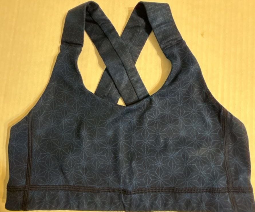 Lululemon Navy Geometric Print Cross-Back Sports Bra 2
