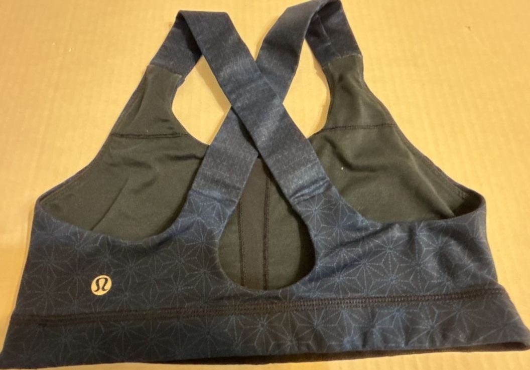 Lululemon Navy Geometric Print Cross-Back Sports Bra 4