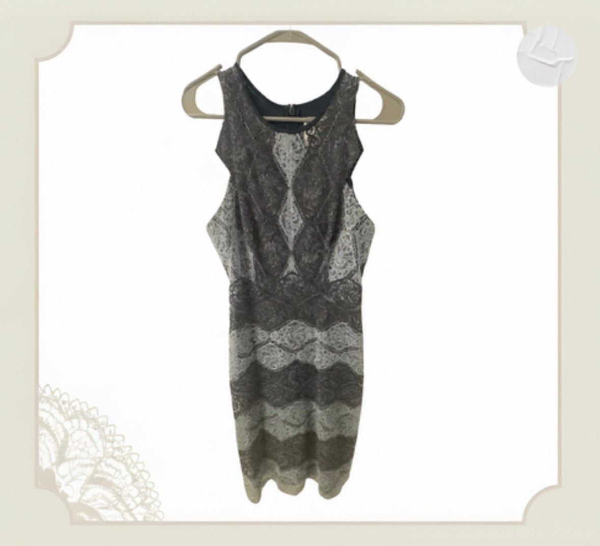 erin fetherston Dress Size 8 Gray Blue Lace Cutout Bodycon 2