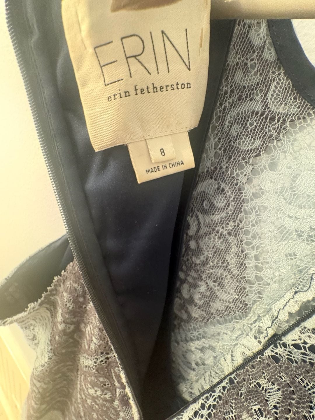 erin fetherston Dress Size 8 Gray Blue Lace Cutout Bodycon 4