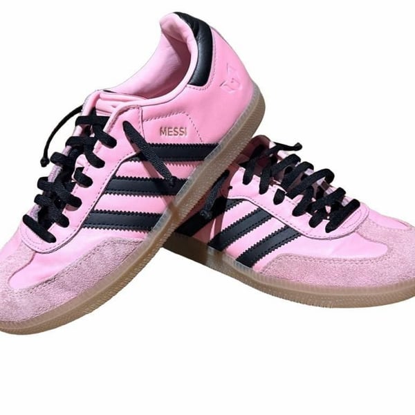 Adidas Samba Lionel Messi Pink Black Gum Sneakers Big Kids Size 4