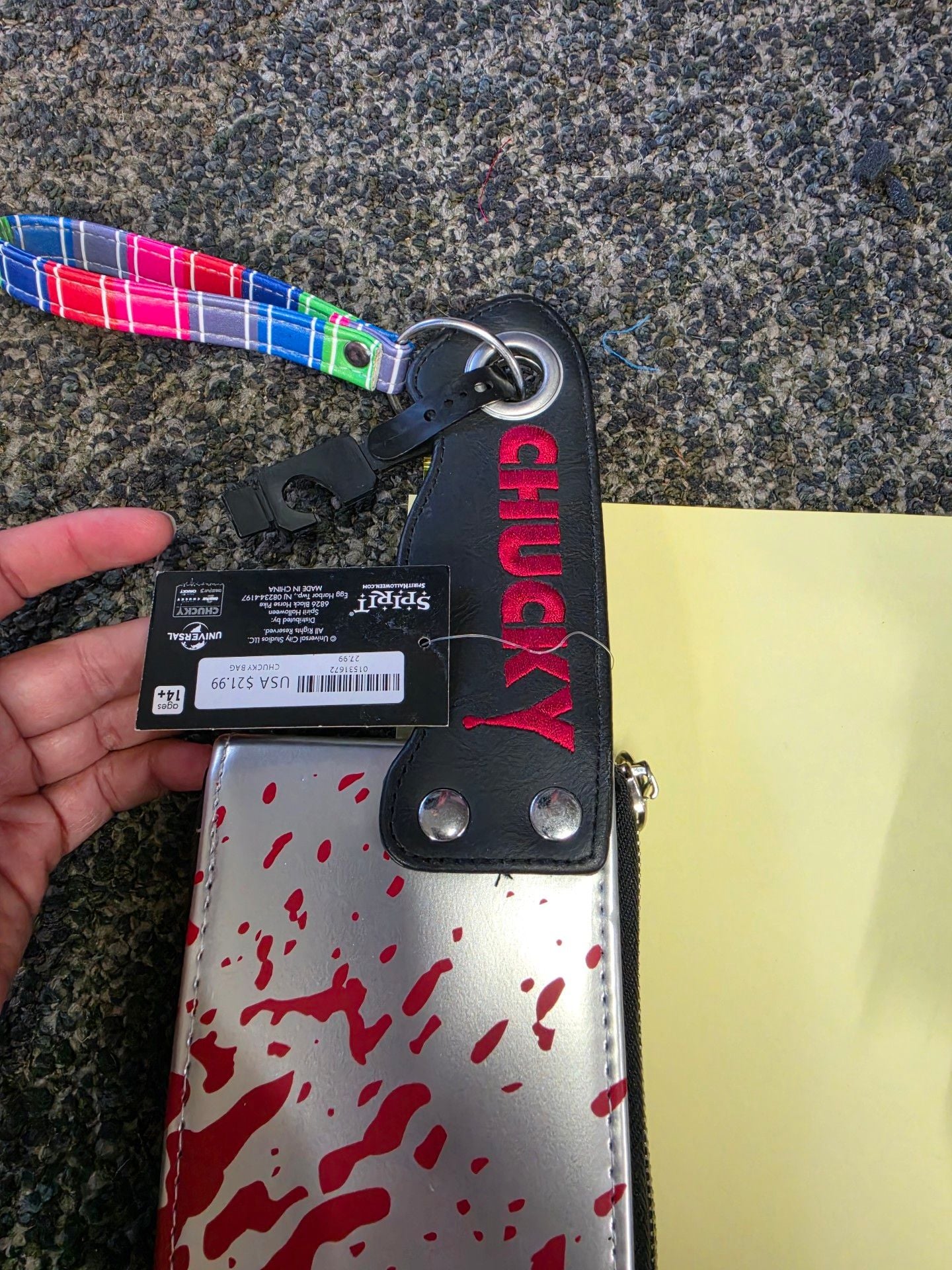 Spirit Halloween Chucky Knife Wristlet Bag New 6