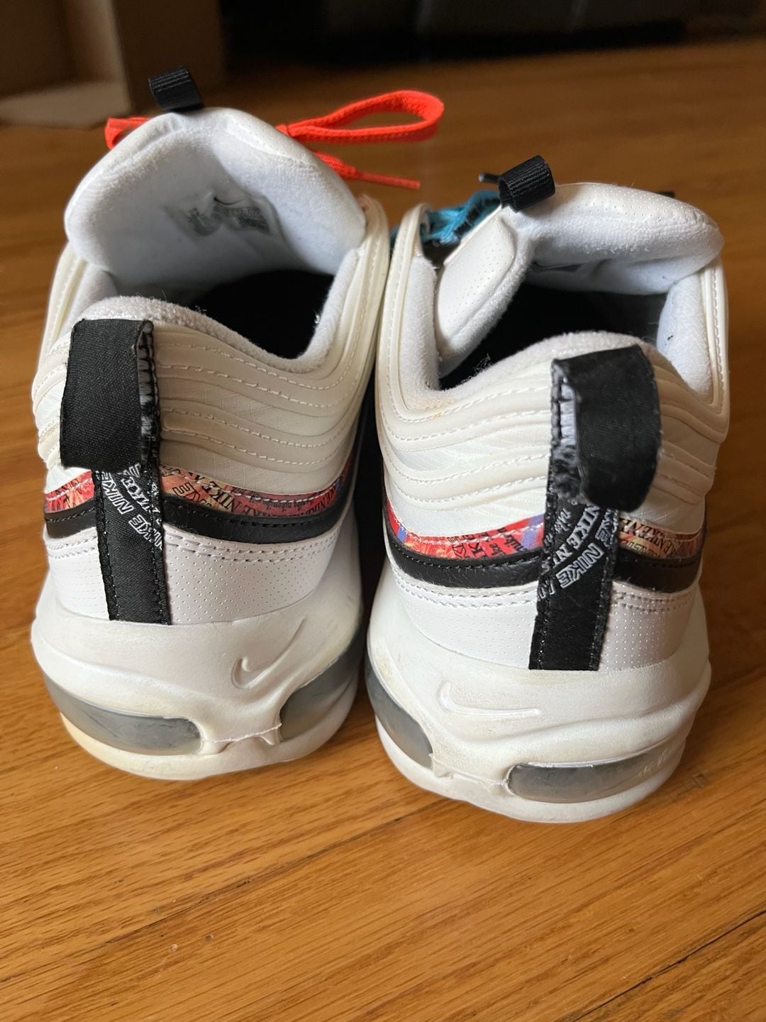 Nike Air Max 97 Size 12 White Multicolored Graphic Sneakers 6