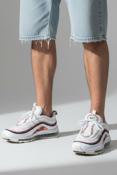 Nike Air Max 97 Size 12 White Multicolored Graphic Sneakers 8