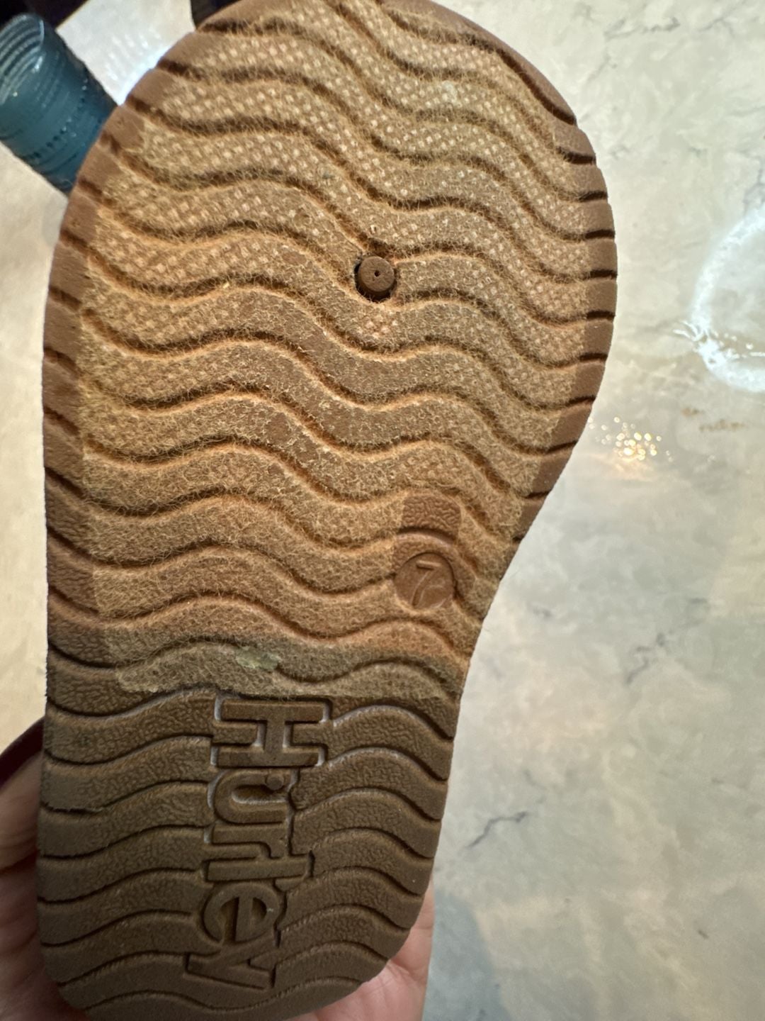 Hurley Kids Modi Slippers Size 7 Brown Indoor Outdoor 5