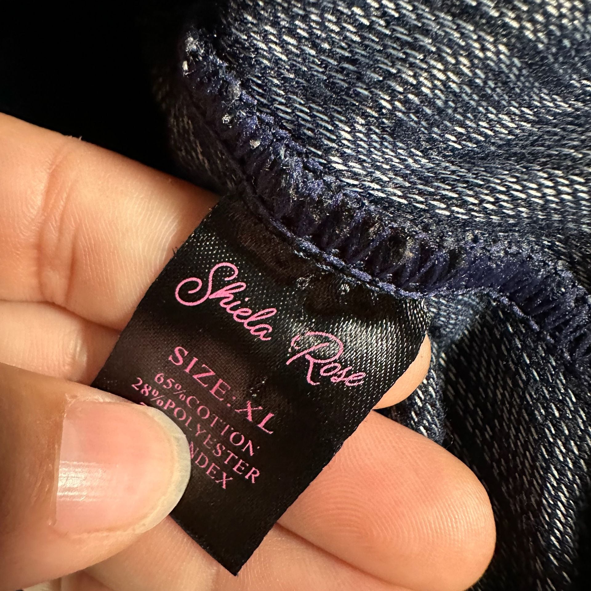 Shiela Rose Pull On Jeggings Size XL Blue Stretch Denim Look Pants 8