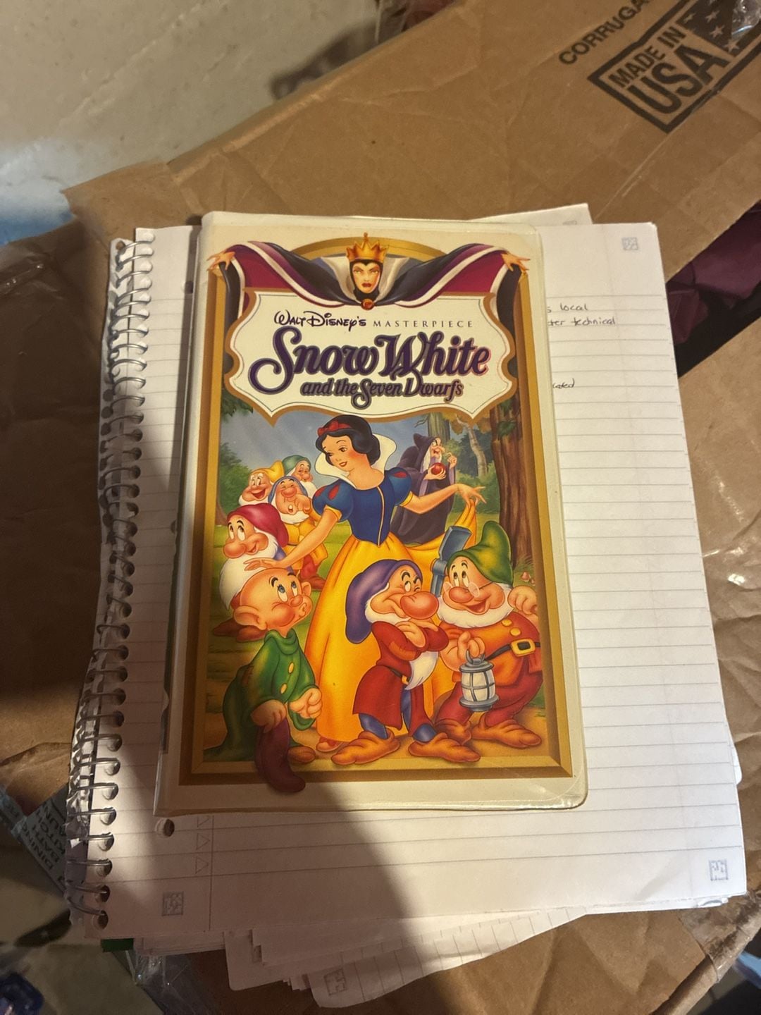 Vintage Walt Disney Masterpiece Collection Snow White and the Seven Dwarfs, Snow White and the Seven Dwarfs Video Cassette Vintage Original - , 1