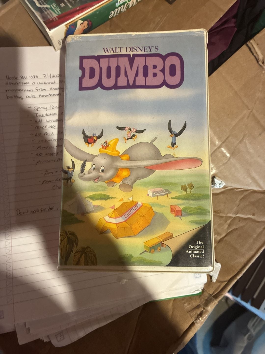 Walt Disney Dumbo Black Diamond Classics VHS Tape Pink Clamshell Case 1