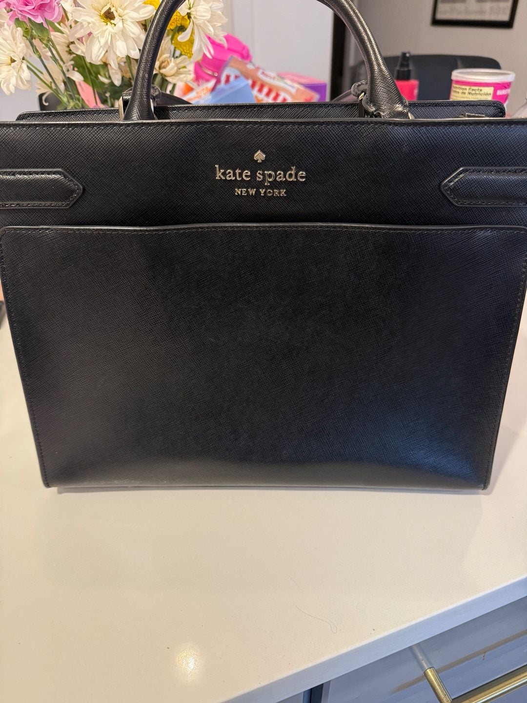Kate Spade New York Saffiano Leather Black Handbag 2