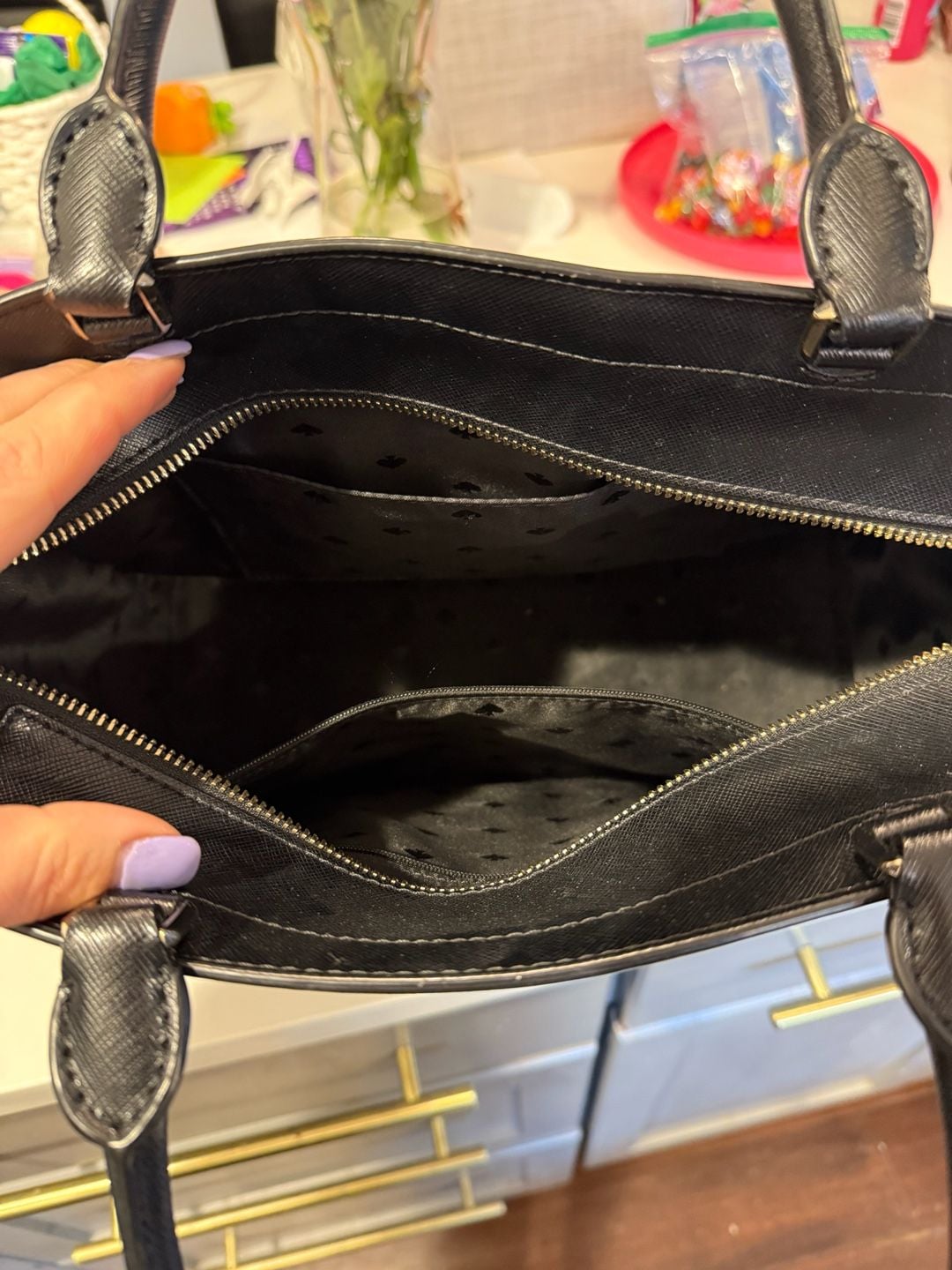 Kate Spade New York Saffiano Leather Black Handbag 5