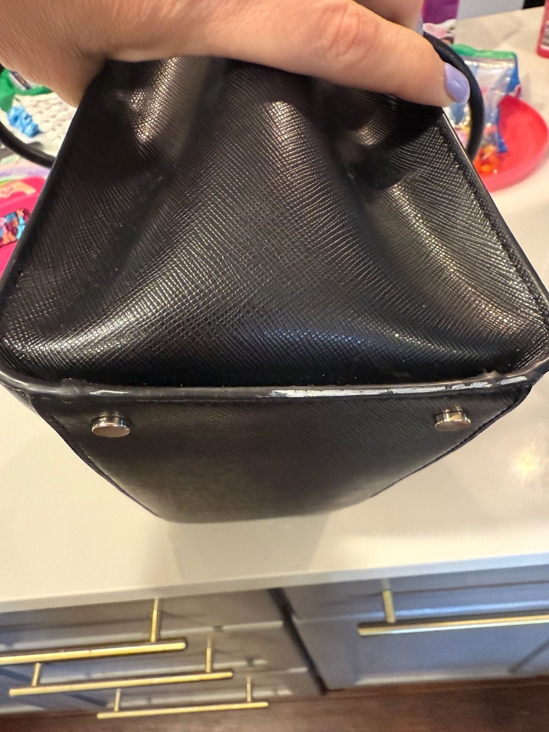 Kate Spade New York Saffiano Leather Black Handbag 8