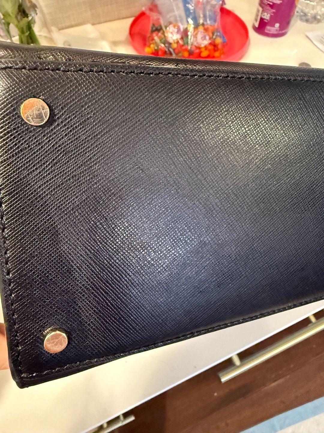 Kate Spade New York Saffiano Leather Black Handbag 9