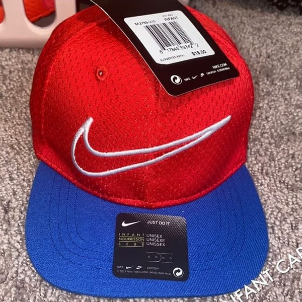 Nike Infant Hat Cap Red Blue Mesh