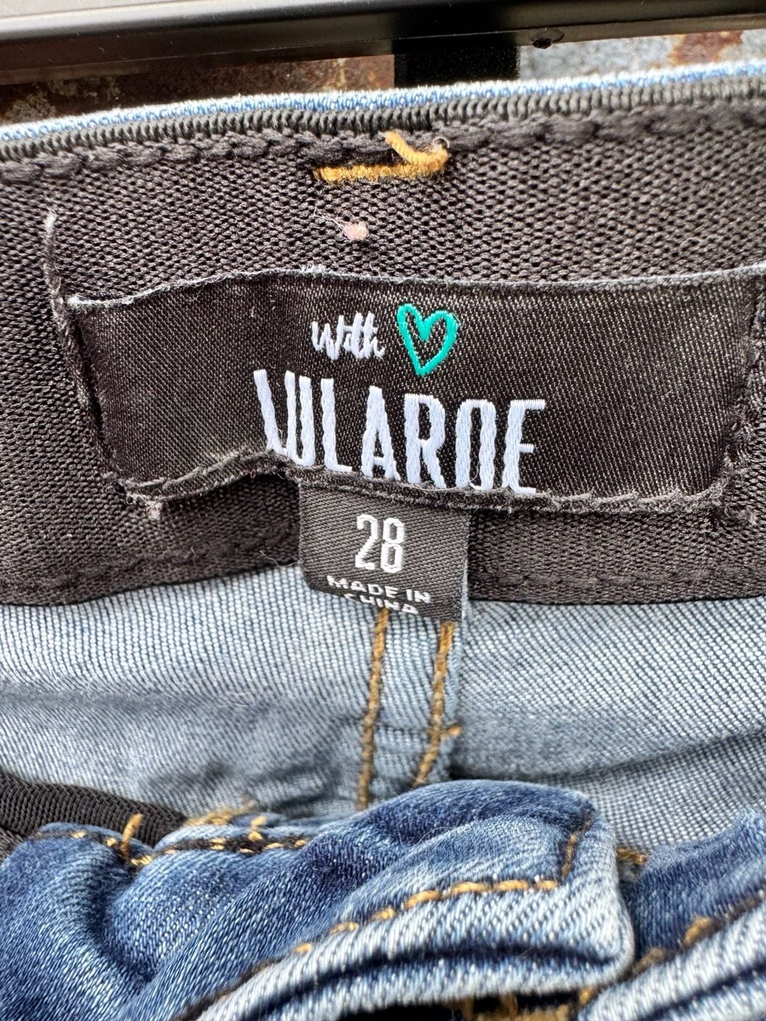 LuLaRoe Distressed Skinny Jeans Size 28 Blue Denim 3