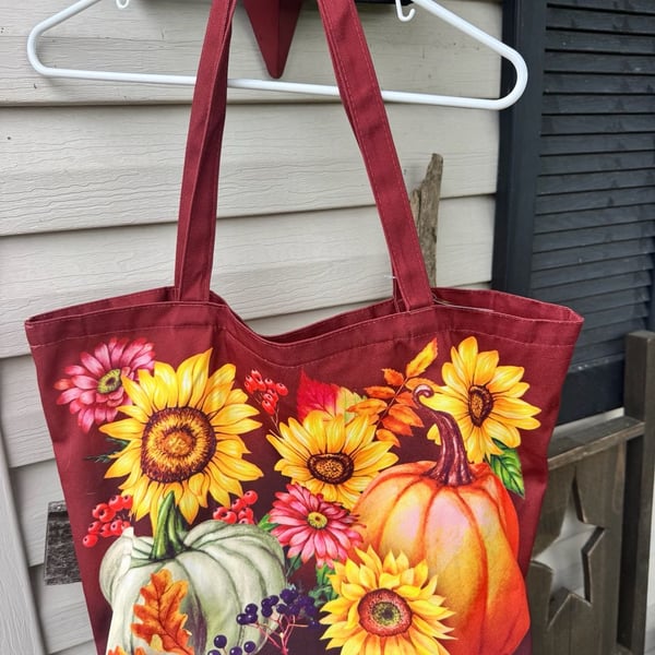 Briarwood Lane Fall Sunflower Pumpkin Tote Bag
