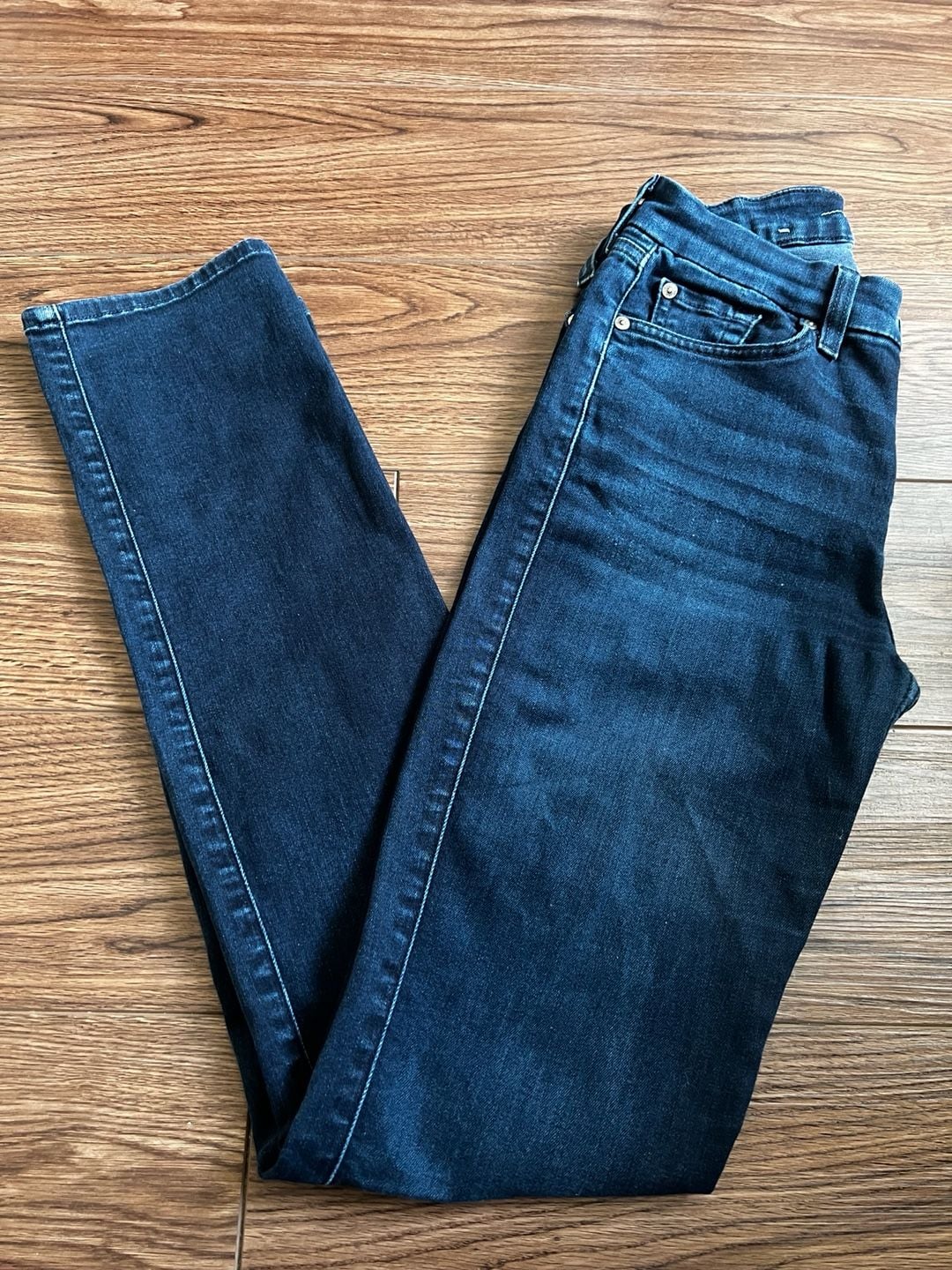 7 For All Mankind Kimmie Straight Leg Jeans Size 28 Dark Wash Denim 2