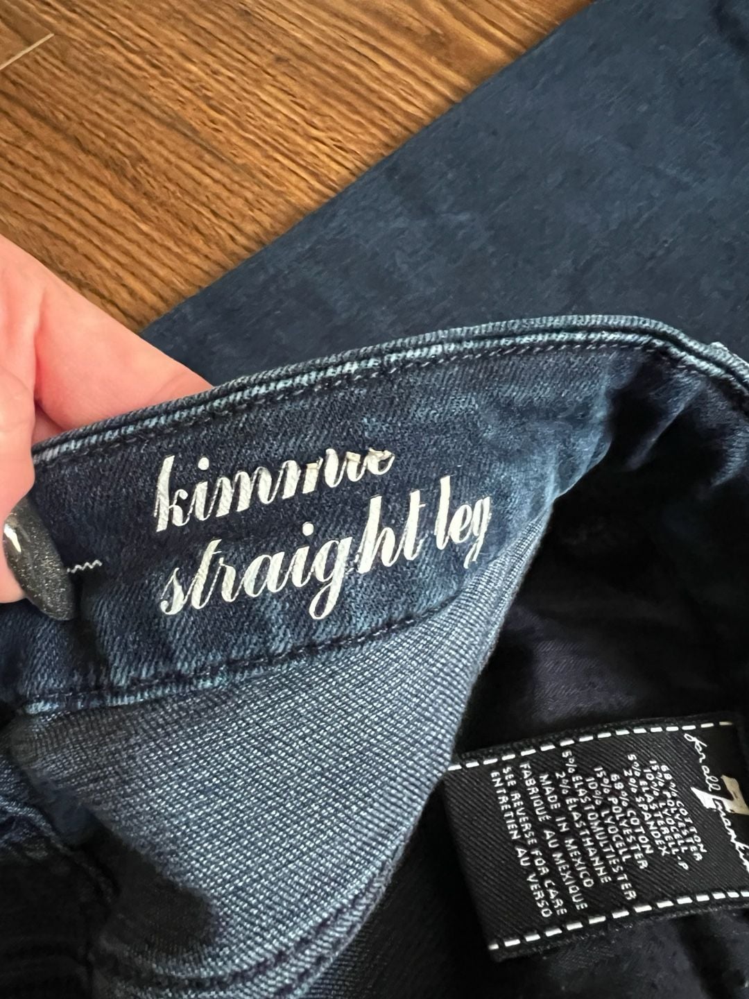 7 For All Mankind Kimmie Straight Leg Jeans Size 28 Dark Wash Denim 5