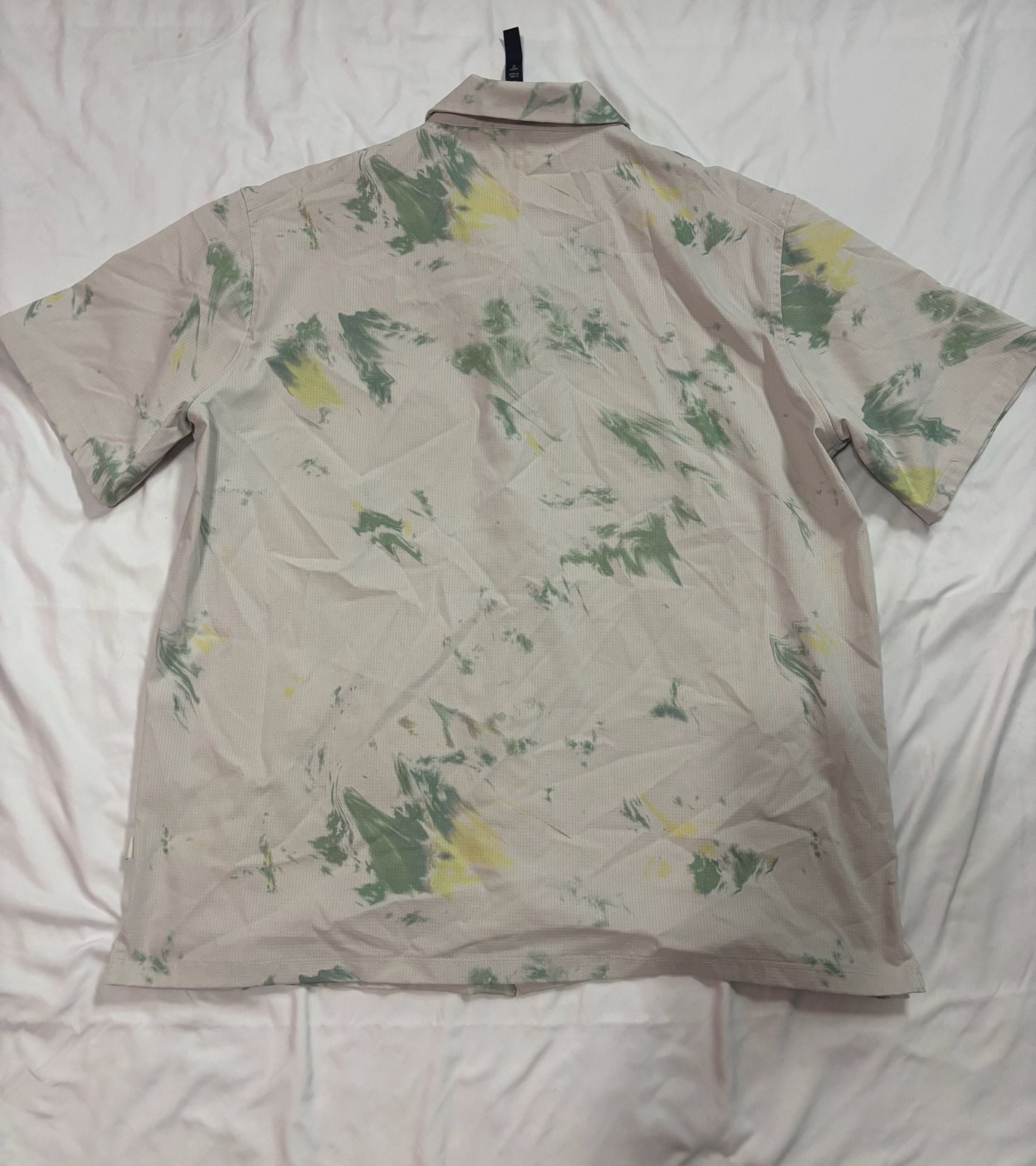 Lululemon Airing Easy Short Sleeve Shirt Size XL Tie Dye Snap Button 8