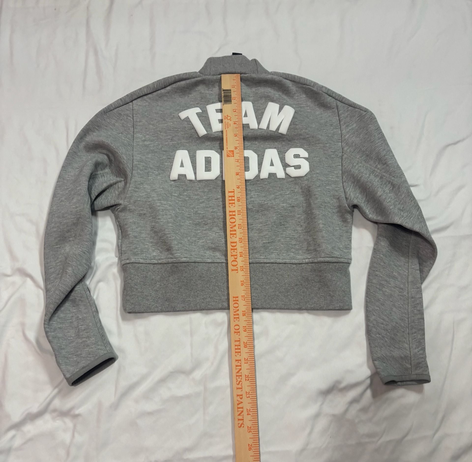 Adidas VRCT Crew Sweatshirt Size XS Gray Cropped Mock Neck 3