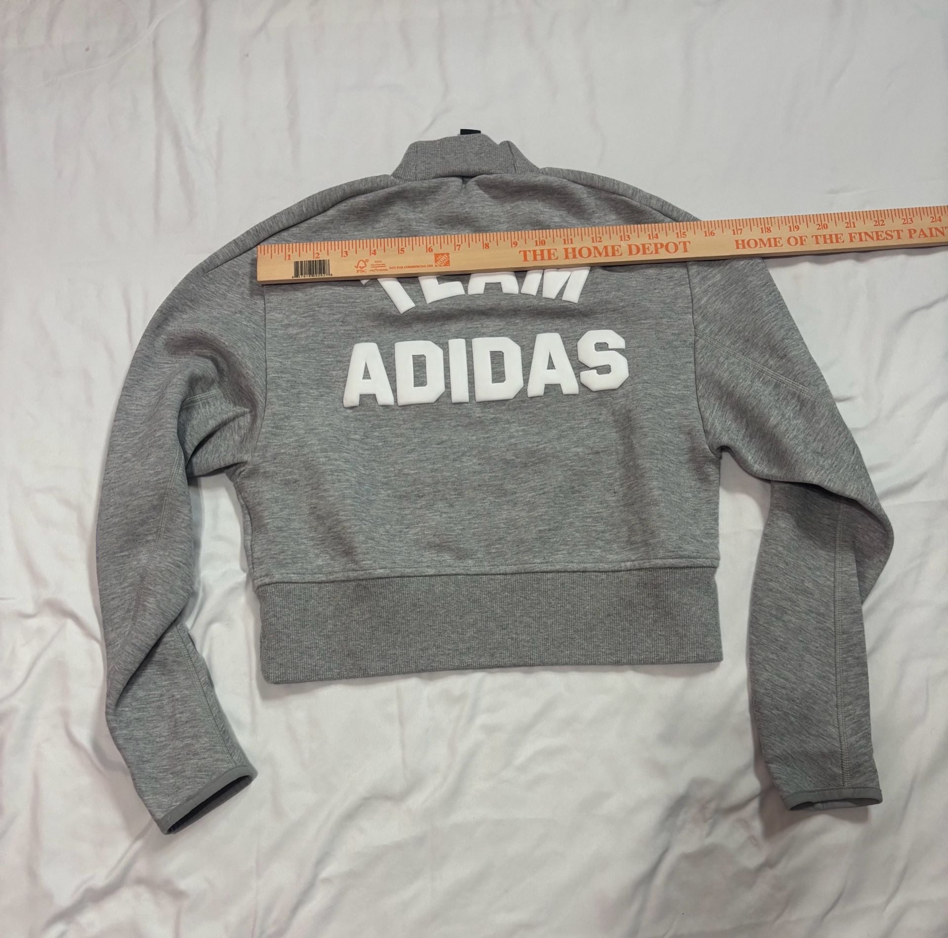 Adidas VRCT Crew Sweatshirt Size XS Gray Cropped Mock Neck 4