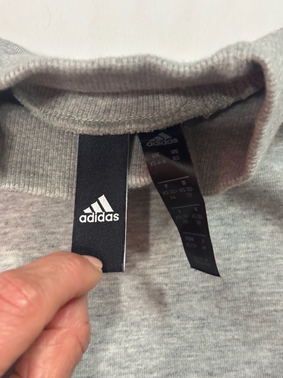 Adidas VRCT Crew Sweatshirt Size XS Gray Cropped Mock Neck 8