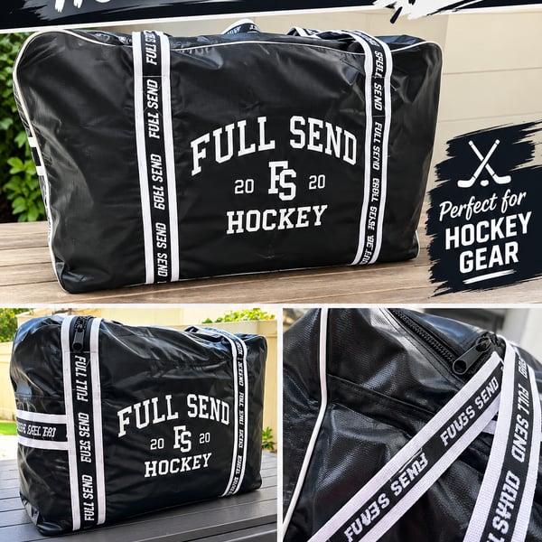Full Send Hockey Bag 30 x 20 x 15 Black Duffel New